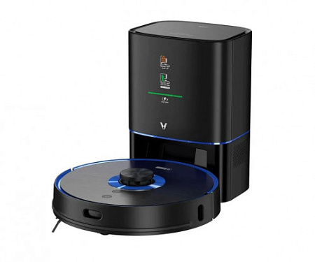 VIOMI Робот-пылесос с базой S9 UV BLACK/Подключение:WiFi/MiHome/Мощность всасывания:2.7кПа/Батарея:5200мАч/Сухая/влажная уборка/Цвет:Черный V-RVCLMD28C