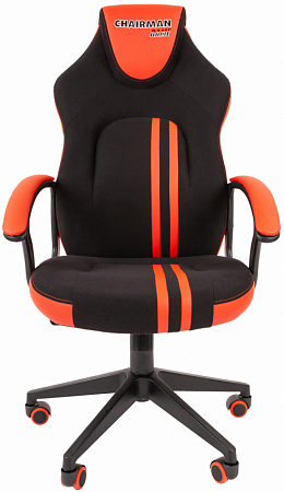 Chairman game 26 Игровое кресло черный/красный  (экокожа, регулируемый угол наклона, механизм качания)