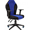 Chairman game 8 чёрное/синее Игровое кресло (ткань, пластик, газпатрон 3 кл, ролики, механизм качания)