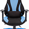 Chairman game 14 чёрное/голубое Игровое кресло (ткань, пластик, газпатрон 3 кл, ролики, механизм качания)