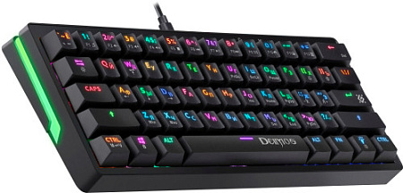 DEFENDER DEMIOS Игровая клавиатура чёрная (USB, TNT Pink, RGB подсветка, 61 кл., GK-303)