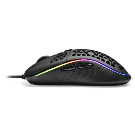 Sharkoon Light2 S Игровая мышь чёрная (PixArt PMW 3327, Omron, 8 кнопок, 6200 dpi, USB, RGB подсветка)