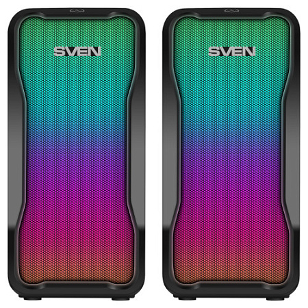 (OEM) SVEN 435 Колонки 2.0 чёрные (USB,  2x5 Вт(RMS), RGB подсветка)