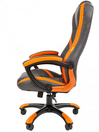 Chairman game 22 Игровое кресло серый/оранжевый (экокожа, регулируемый угол наклона, механизм качания)