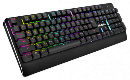 SVEN KB-G9700 Механическая игровая клавиатура чёрная (104 кл., USB, RGB подсветка)