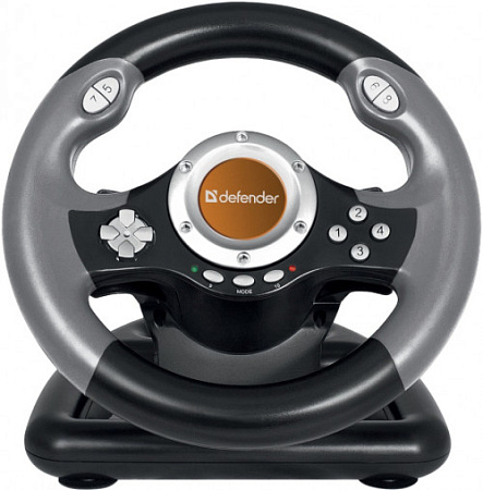 DEFENDER CHALLENGE MINI LE Игровой руль (10 кнопок, 2 подрулевых переключателя, 8-позиционный переключатель, 2 педали, USB)