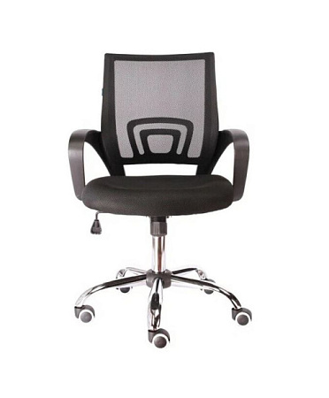 Everprof EP-696 чёрное Офисное кресло (Акриловая сетка, хром, ролики, ТопГан )