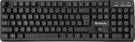 DEFENDER MILAN чёрные Набор беспроводные клавиатура и мышь (2.4 ГГц, USB, 104 кл., 3 кн., 1000 dpi, 1 ? AA, 2 x AAA, C-992)