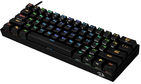 REDRAGON DRACONIC чёрная Игровая беспроводная клавиатура (USB, Bluetooth, OUTEMU BROWN, 61 кл ., RGB подсветка, 3000 мА)