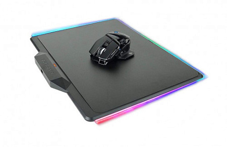 Mad Catz R.A.T. AIR Набор игровая мышь + коврик чёрные (Ионистор, 2.4 гГц, USB, PMW3360, Omron, 10 кнопок, 12000 dpi, 357 x 284 x 15 мм, RGB подсветка)