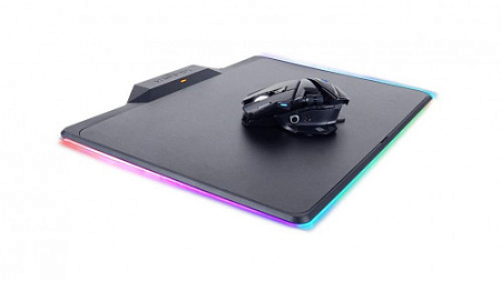 Mad Catz R.A.T. AIR Набор игровая мышь + коврик чёрные (Ионистор, 2.4 гГц, USB, PMW3360, Omron, 10 кнопок, 12000 dpi, 357 x 284 x 15 мм, RGB подсветка)