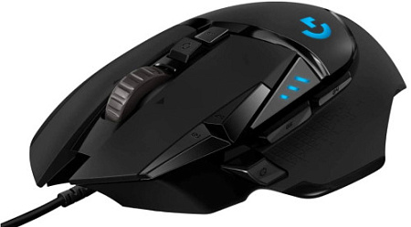 LOGITECH G502 Hero черная Игровая мышь (11 кнопок, LIGHTFORCE hybrid switches, HERO 25K, 25600 dpi, USB, USB-C, RGB подсветка, 910-005474/910-005470/910-005471)