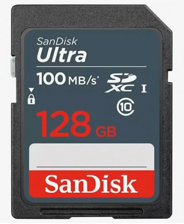 Флеш карта SDXC 128GB SanDisk SDXC Class 10 UHS-I U1 Ultra R 100MB/s <SDSDUNR-128G-GN3IN>