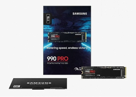 SSD M.2 Samsung 1.0Tb 990 PRO Series <MZ-V9P1T0BW> (PCI-E 4.0 x4 , up to 7450/6900MBs, 3D TLC, NVMe 2.0, DDR4 1024Mb, 600TBW, 22х80mm)