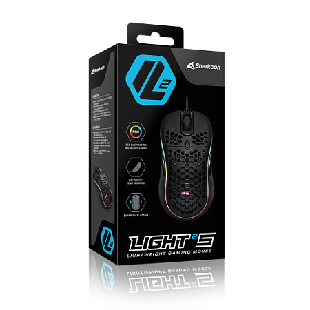 Sharkoon Light2 S Игровая мышь чёрная (PixArt PMW 3327, Omron, 8 кнопок, 6200 dpi, USB, RGB подсветка)