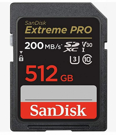 Флеш карта SDXC 512GB SanDisk Extreme Pro UHS-I Class 3 (U3) V30 200/140 MB/s <SDSDXXD-512G-GN4IN>