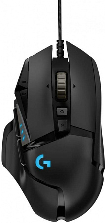 LOGITECH G502 Hero черная Игровая мышь (11 кнопок, LIGHTFORCE hybrid switches, HERO 25K, 25600 dpi, USB, USB-C, RGB подсветка, 910-005474/910-005470/910-005471)