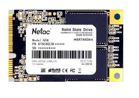 SSD mSATA Netac 2.0Tb N5M Series <NT01N5M-002T-M3X> Retail (SATA3, up to 560/520MBs, 3D NAND, 1120TB