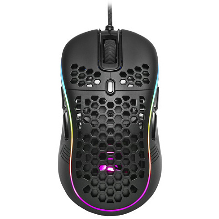 Sharkoon Light2 S Игровая мышь чёрная (PixArt PMW 3327, Omron, 8 кнопок, 6200 dpi, USB, RGB подсветка)